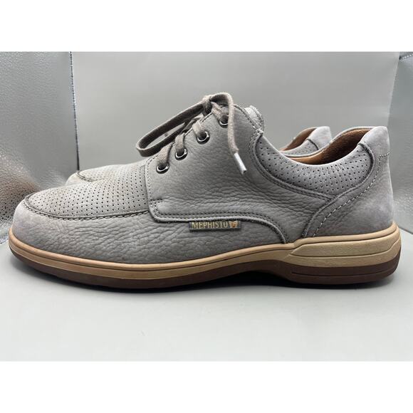 Mephisto Douk Pouf Lace up Leather Shoes Gray Men’s Size 9 USED - Picture 1 of 8